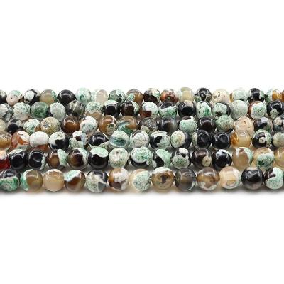 China For Jewelry Making Wholesale 4/6/8/10mm Fire Green Agate Loose Gemstone Set Natural Stone Beads For Jewelry Making Sets for sale