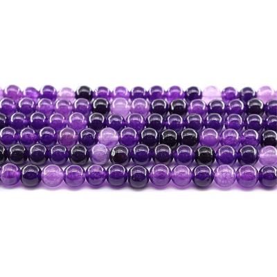 China For Jewelry Making Wholesale 4/6/8/10mm Amethyst Purple Chalcedony Loose Gemstone Set Natural Stone Beads For Jewelry Making Sets for sale