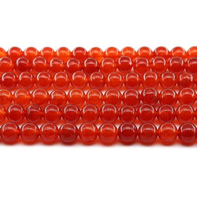 China For Jewelry Making Wholesale 4/6/8/10mm Agate Red Chalcedony Loose Gemstone Set Natural Stone Beads For Jewelry Making Sets for sale