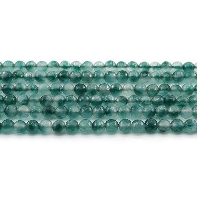 China For Jewelry Making Wholesale 4/6/8/10mm Cut Cyanine Blue Jade Loose Gemstone Set Natural Stone Beads For Jewelry Making Sets for sale