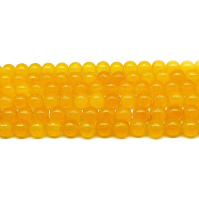 China For Jewelry Making Wholesale 4/6/8/10mm Topaz Yellow Jade Bead Bracelet Round Loose Gemstone Set Natural Stone Beads For Jewelry Making Sets for sale