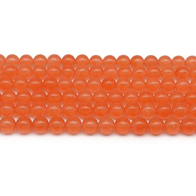 China For Jewelry Making Wholesale4/6/8/10mm Tangerine Orange Red Round Jade Bead Bracelet Loose Gemstone Set Natural Stone Beads For Jewelry Making Sets for sale