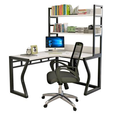 China Computer Desk L-Shaped Large Corner PC Laptop Desk Study Table Black for sale