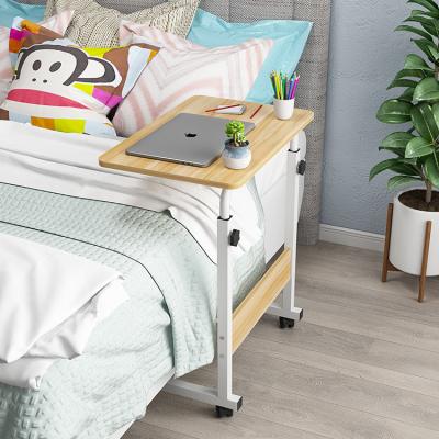 China wholesale Simple modern breakfast Movable bed table Height adjustable bedside computer desk with wheels for sale