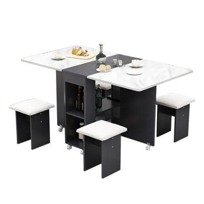 China black cheap extendable cheap round square wood modern folding dining table set for sale