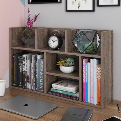 Cina 2021 modern simple storage Shelf Rack Length adjustable wooden bookcase furniture Movable H type of bookshelf for desktop in vendita