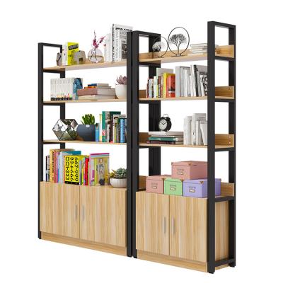 China Metal and wooden bookshelf display shelves bookcase ladder Book Shelf Ladder Wooden 4 Tier Bookshelf for sale