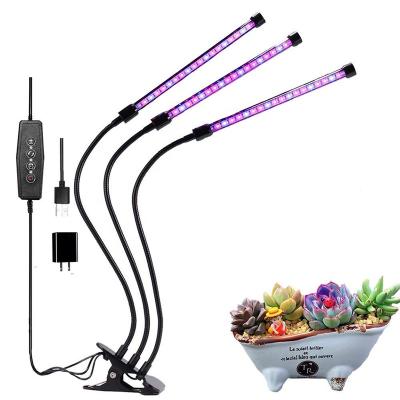 China Seed Starting SHENPU Clip Plant Light 3 Head Desk Grow Light Lamps 30W Led Lamps For Horticulture for sale