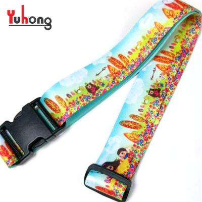 China Custom Plastic/Metal Sublimation Buckle Password /Digital Hook Printed Flat Travel Luggage Belt Luggage Tag Strap Luggage Bag Strap for sale