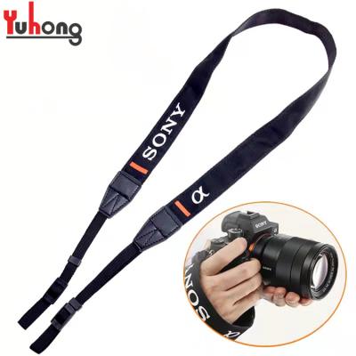 China Custom wide PU leather/metal /plastic hook /metal/plastic polyester loop camera neck strap purchase neck strap for camera belt slr dslr for sale