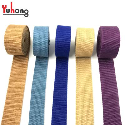 China Good price high tenacity plain/twill/herringbone pattern webbing or OEM thick production colorful webbing cotton webbing for sale