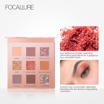 China Focallure Waterproof 2019 New Highly Pigmented Shiny Eyeshadow Palette Flash 9 Colors For Makeup Wholesale Beauty for sale