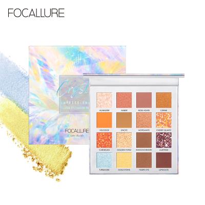 China New Technology 16 Colors Waterproof FOCALLURE Pigment Eyeshadow Powder Palette High Factory Price for sale