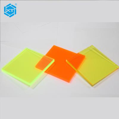 China Orange Fluorescent Signage 50mm Thick 5mm Sheet 3mm Pmma Frost Crystal Neon Color Acrylic Material for sale