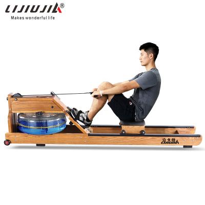 China Lijiujia Water Resistance Wooden Self-standing Rowing Machine with LCD Monitor for sale