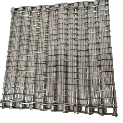 China Corrosion Resistance Potato Tunnel Freezer Stainless Steel Eye 304 316 316L Eye Link Heat Resistant Conveyor Belt for sale