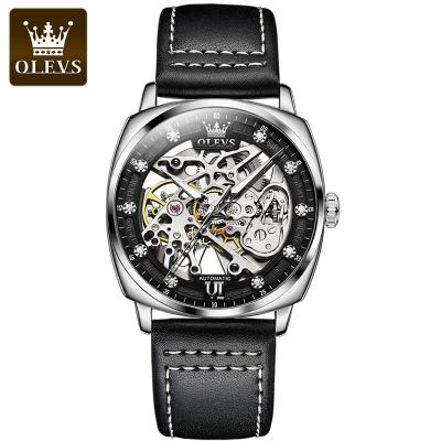 China Hot Sale Quality Custom Made Square Logo Low Moq Fashion Wrist Men's Olevs Automatic Mechanical Luxury Watch China Suppliers for sale