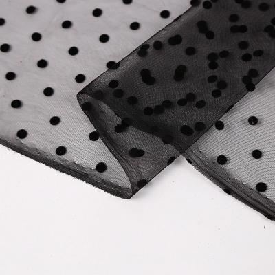 China Swiss Dot Tulle 1cm*1cm Swiss Dot Mesh Fabric Flocking Fabric For Women Cloth for sale