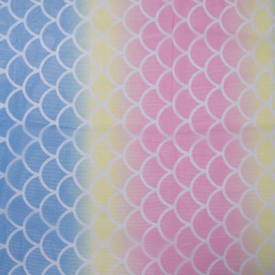 China New Design Rainbow Tulle Fabric Fish Print Mesh Fabric Tear-resistant Print Tulle For Dress for sale