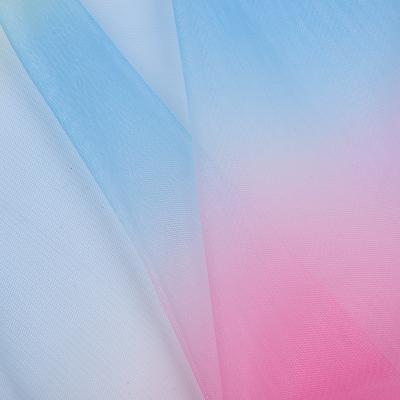 China Rainbow Tulle Gradient Tulle Fabric Print Tear-Resistant Mesh Fabric For Kids Dress for sale