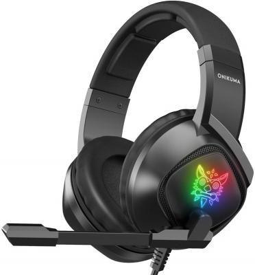 China Custom RGB Light ONIKUMA Logo K19 PC Gaming Headset Led Lights Stereo Sound USB 50mm Cable Mobile On Ear Headphones for sale