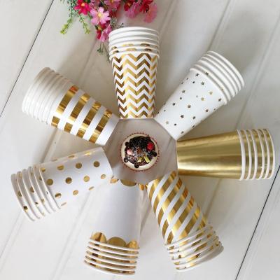 China Art Decor Wholesale Price 9.5oz Disposable Paper Cups Paper Food Grade 8pcs for sale