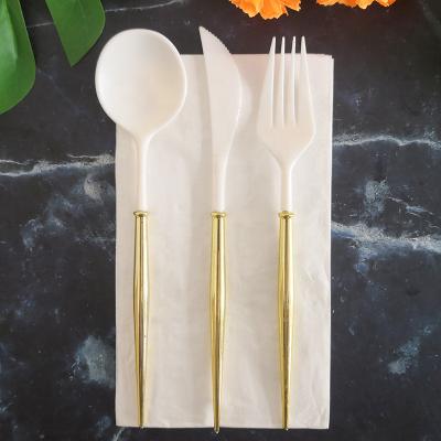 China PS Wholesale Price Knife Fork Spoon Plastic Napkin All In A Hotel Set Restaurant for sale