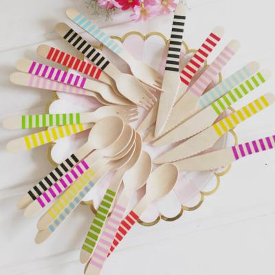 China Wholesale Price Disposable Wooden Cutlery Colorful Biodegradable Custom 16cm for sale