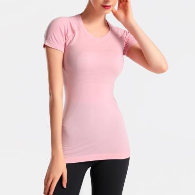 China High Quality Breathable Women's Gym Wear QUICK DRY Mesh Short Sleeve Yoga Top Workout Sport T-Shirt for sale