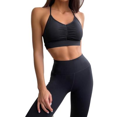 China Breathable Seamless Sleeveless Women Tracksuit Suit Sports Fitness Clothing Gym Set Yoga Women Active Wear for sale