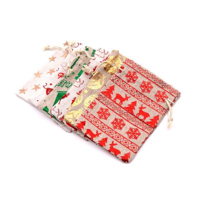 China Customized Eco-Friendly Reusable Cotton Christmas Gift Candy Canvas Holder Wrapping Candy Gifts Pouches Bags for sale