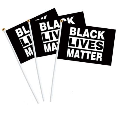 China Hang Get Saying Black Lives Matter BLM Hand Flag With Plastic Pole for sale