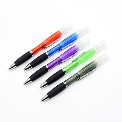 China Popular Unique Promotional Gifts Custom Logo Spray Bottle Sterilization 3ml Disinfection Hand Sanitizer Spray Ball Pen for sale