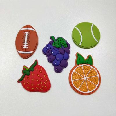 China Others No Minimum 3D Clothing Patches , Soft Silicon Rubber Logo Fruits Clothing PVC Custom Patch for sale