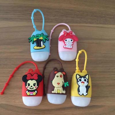 China Europe hot selling 30ml cartoon silicone bottle case, silicone hand sanitizer holder for sale