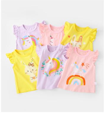 China Kids Clothing Summer Cartoon Pattern Toddler Girls Breathable Fashionable T-shirt for sale