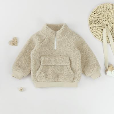 China Wholesale Lamb Wool Long Sleeve Child Winter Clothes Pullover Children Baby Thick Sweatshirt for sale