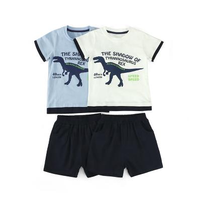 China Preppy Style High Quality Hot Sale Dinosaur Printing High Quality Boy Sports Clothing Boys Dress Up Sets for sale