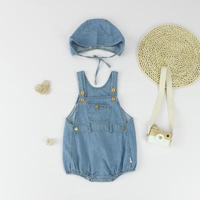 China INS Solid Color 2 Pcs Set Breathable Romper Hot-selling Newborn Logo Customize Cotton Fabric Baby Clothes for sale