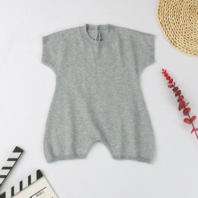 China Summer Cotton Fabric Baby Clothes Solid Color Shorts QUICK DRY Sleeves Sweater Loose Comfy 100% Baby Overalls for sale