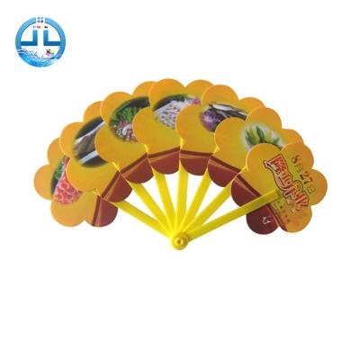 China Popular China Custom Printed Plastic Hand Fan Folding PP Hand Fan With Your Design Printing for sale