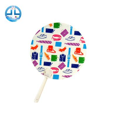 China China Advertising Plastic Hand Fan Middle Handle PP Hand Fan With Customized Logo Printing for sale