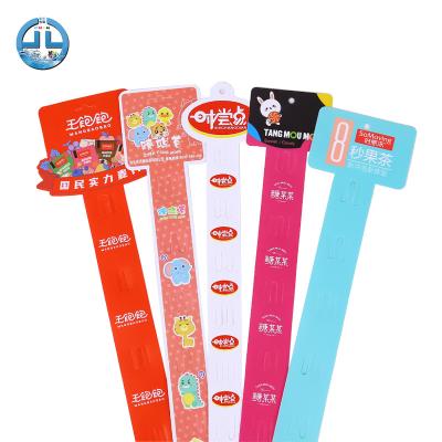 China Convenient Supermarket Clip Plastic Folding Hanging Strip For Snacks for sale