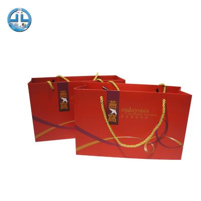 China New Recyclable Custom Coated Paper Gift Art Paper Bag With Logo Print for sale