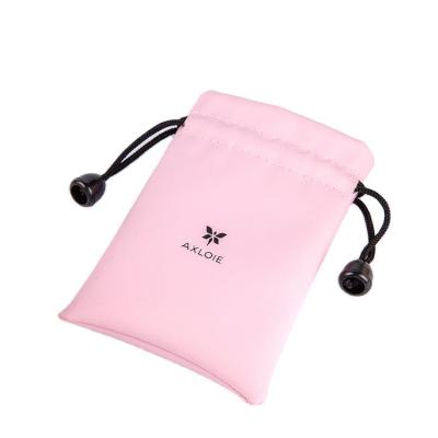 China Custom Christmas Soft Leather Christmas Drawstring Pu Waist Packaging Bag Eco-Friendly Bags for sale