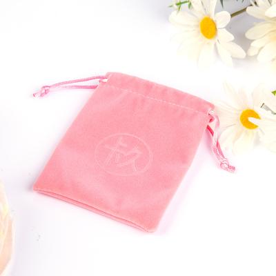 China Eco-friendly Suede Pouch Velvet Jewelry Drawstring Bag With Printed Logo Wholesale for sale