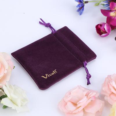 China Custom Logo Colored Velvet Gift Bag Drawstring Jewelry Pouch Velvet Packaging Bag Eco - Friendly for sale