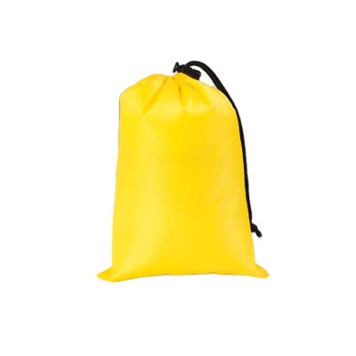 China Black Eco-friendly Polyester Drawstring Bag Waterproof Nylon Drawstring Pouch 20*25cm for sale