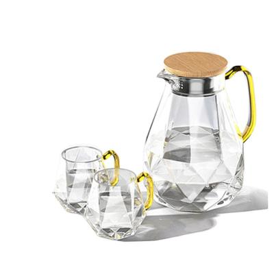 China Viable in Sale Design Large Capacity Diamond Glass Cold Water Jug Transparent Creative for sale