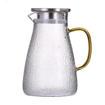 China China Sustainable Supplier Drinkware Large Transparent Glass Cold Water Jug With Lid for sale